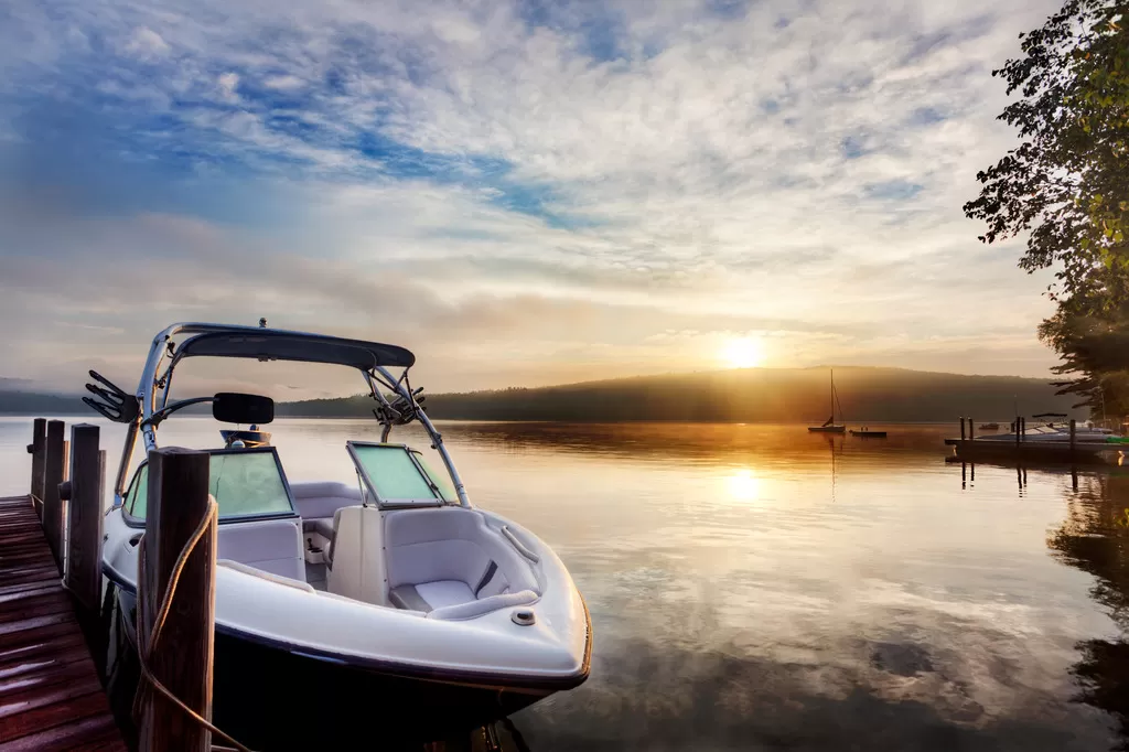 A boat financed with a credit union boat loan is ready for a day of adventure on the open water.